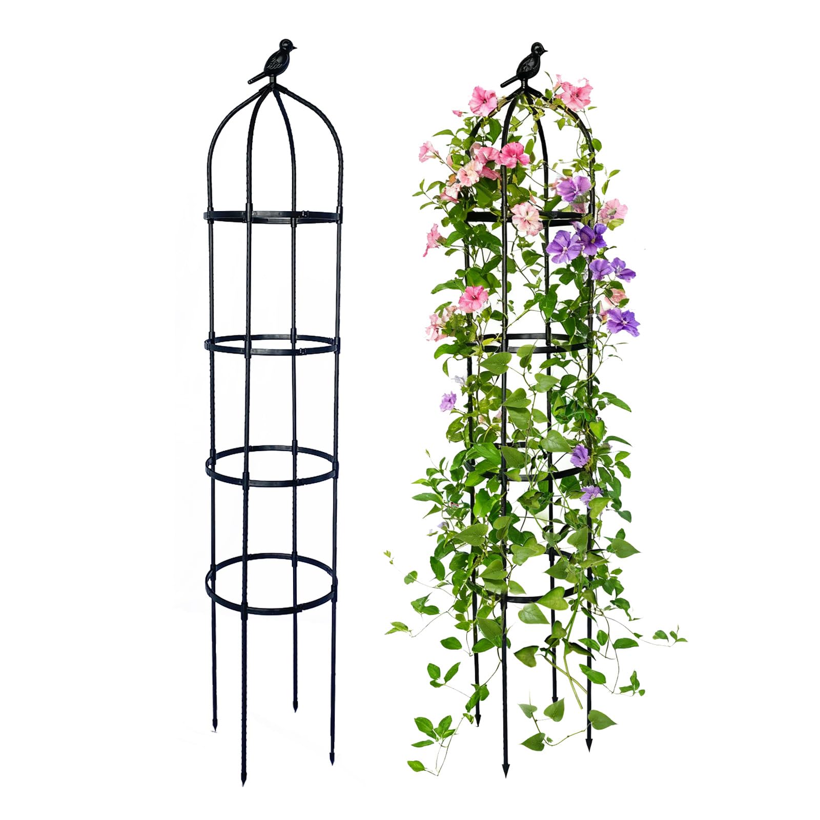 2 Pack Garden Obelisk Trellis for Climbing Plants Outdoor, Plant Trellis Garden Tower Trellis for Potted Plant Climbing, Flowers Vegetable Cucumber Trellis