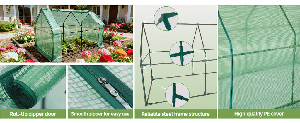 Mini Greenhouse, Portable Cold Frame Green House Indoor Outdoor, Small Greenhouse for Seed Starting & Plant Protection, 72.8"(L) x37.4W x47.2(H)