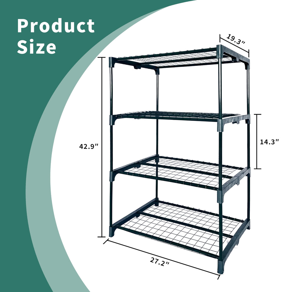 2 Pack Plant Stand Indoor Plant Shelf Outdoor,4 Tier Metal Plant Stands for Multiple Plant Pot Holder, Waterproof Plant Shelf for Living Room Patio Home Decor for Gardening