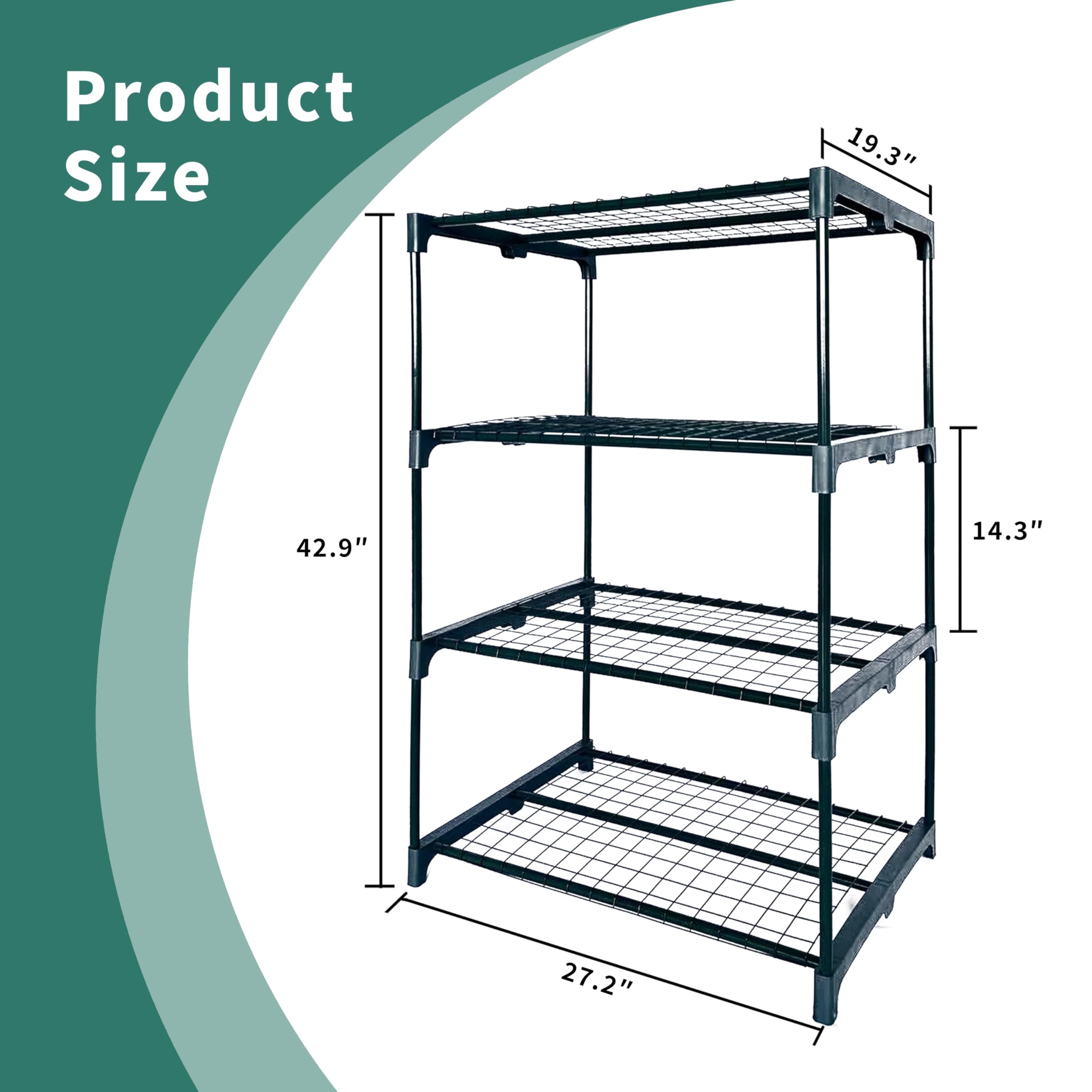 2 Pack Plant Stand Indoor Plant Shelf Outdoor,4 Tier Metal Plant Stands for Multiple Plant Pot Holder, Waterproof Plant Shelf for Living Room Patio Home Decor for Gardening