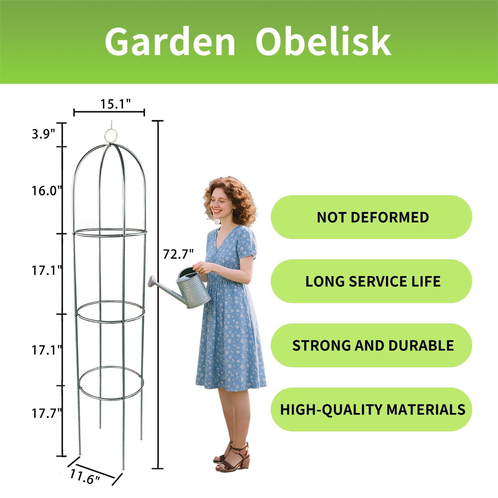 2 Pack Garden Obelisk Trellis for Climbing Plants Outdoor Tall Round Trellis for Potted Plants Indoor Climbing Vine Rose Clematis Vegetable Cucumber Supports, Lightweight