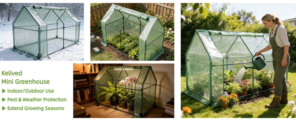 Mini Greenhouse, Portable Cold Frame Green House Indoor Outdoor, Small Greenhouse for Seed Starting & Plant Protection, 72.8"(L) x37.4W x47.2(H)