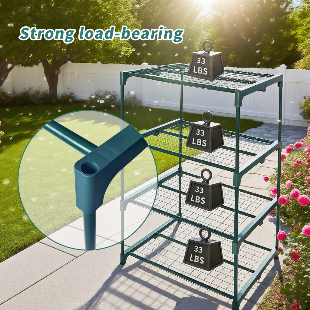 2 Pack Plant Stand Indoor Plant Shelf Outdoor,4 Tier Metal Plant Stands for Multiple Plant Pot Holder, Waterproof Plant Shelf for Living Room Patio Home Decor for Gardening