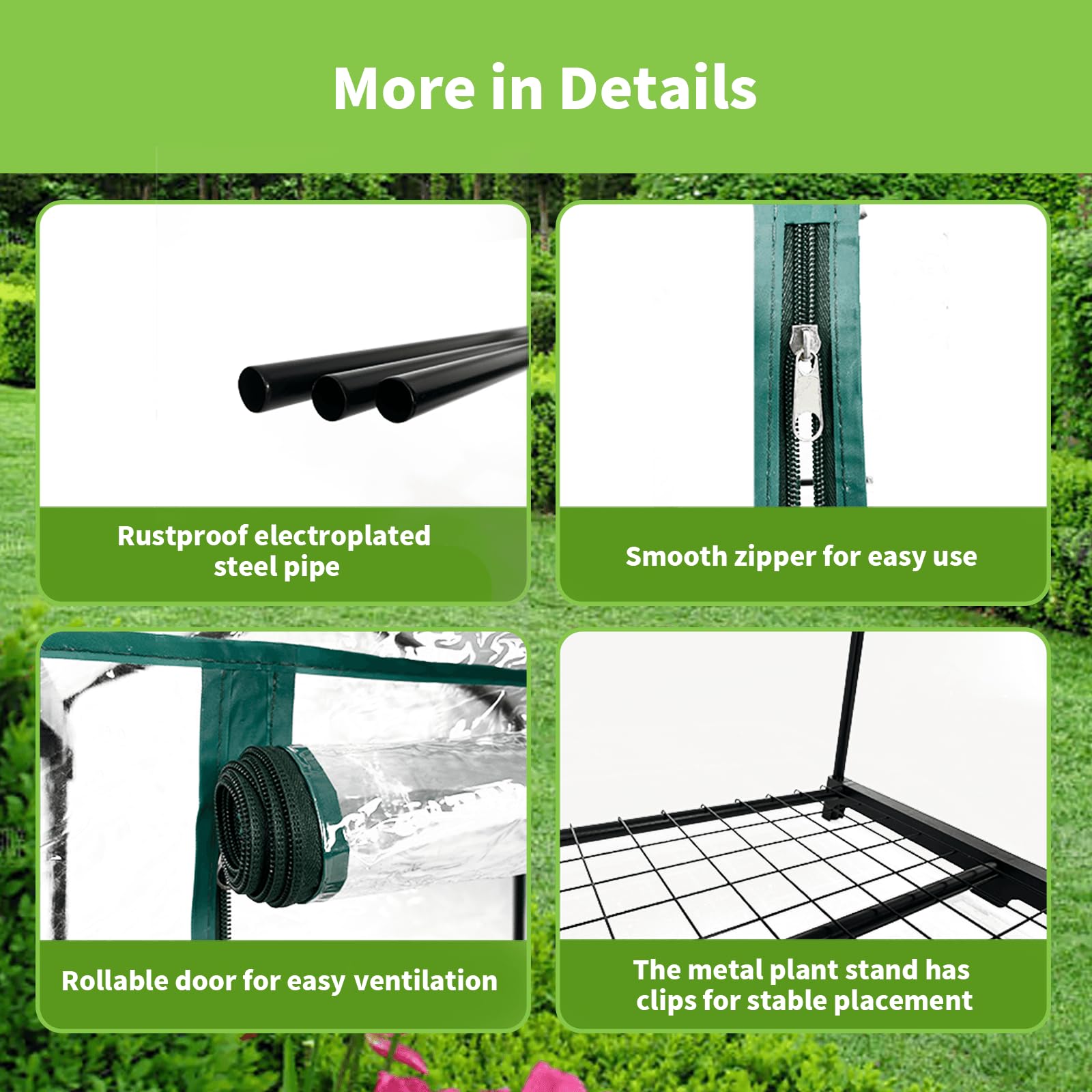 3 Tier Mini Indoor Outdoor Greenhouse,27"x19"x49" GreenHouses with Clear PVC Cover and Roll-Up Zipper Door,Plastic Green House for Indoors Grow Tent&Garden greenhouses for Outdoors