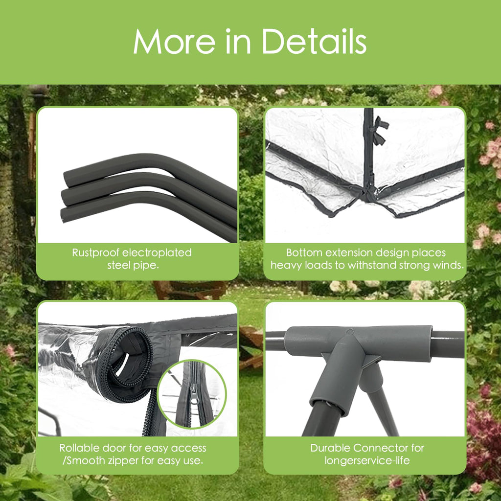 Portable Mini Greenhouse, 47"x24"x24" Greenhouses for Outdoors with PVC Cover and Dual Zipper Doors,Green House Cover for Raised Garden Bed,Garden Bed Cover for Plants Outdoor