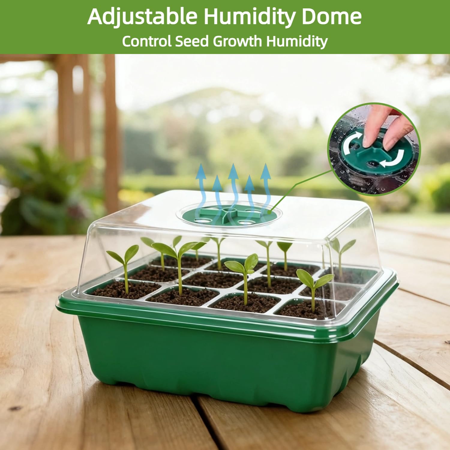 10 Packs Seed Starter Tray Seed Starter Kit with Humidity Dome (120 Cells Total Tray) Seed Starting Trays Plant Starter Kit and Base Mini Greenhouse Germination Kit for Seeds Growing Starting