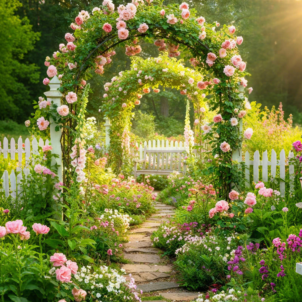 Metal Garden Arch Trellis for Climbing Plants Outdoor, Garden Arbors and Arches, Wedding Arch Frame Archway, Halloween Christmas Party Decoration