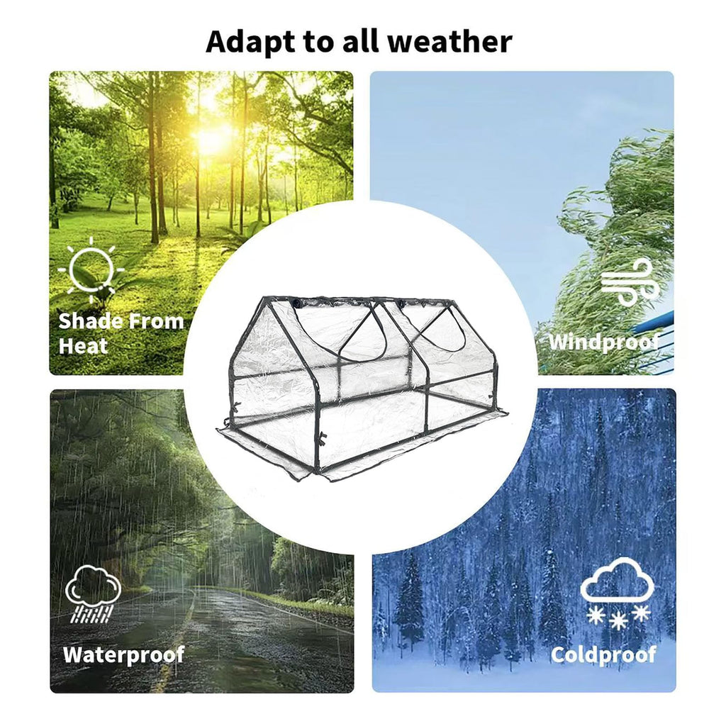 Portable Mini Greenhouse, 47"x24"x24" Greenhouses for Outdoors with PVC Cover and Dual Zipper Doors,Green House Cover for Raised Garden Bed,Garden Bed Cover for Plants Outdoor