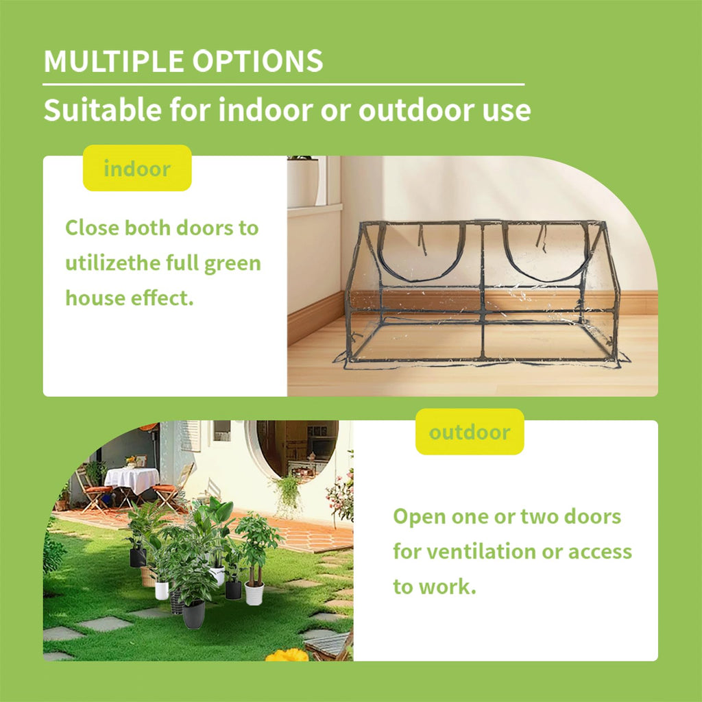 Portable Mini Greenhouse, 47"x24"x24" Greenhouses for Outdoors with PVC Cover and Dual Zipper Doors,Green House Cover for Raised Garden Bed,Garden Bed Cover for Plants Outdoor
