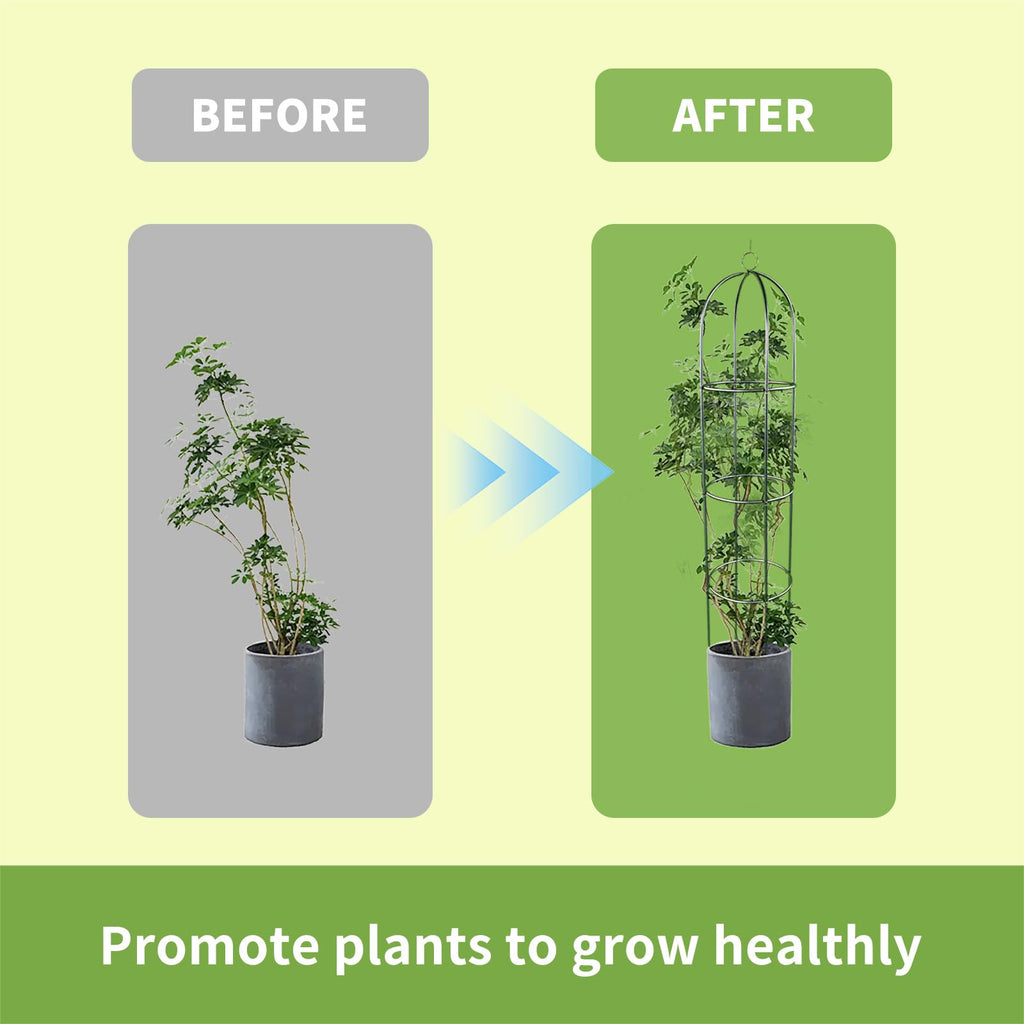 2 Pack Garden Obelisk Trellis for Climbing Plants Outdoor Tall Round Trellis for Potted Plants Indoor Climbing Vine Rose Clematis Vegetable Cucumber Supports, Lightweight