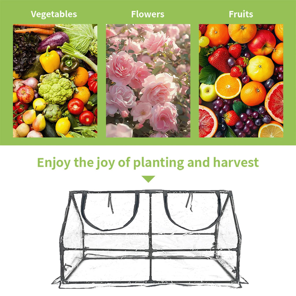 Portable Mini Greenhouse, 47"x24"x24" Greenhouses for Outdoors with PVC Cover and Dual Zipper Doors,Green House Cover for Raised Garden Bed,Garden Bed Cover for Plants Outdoor