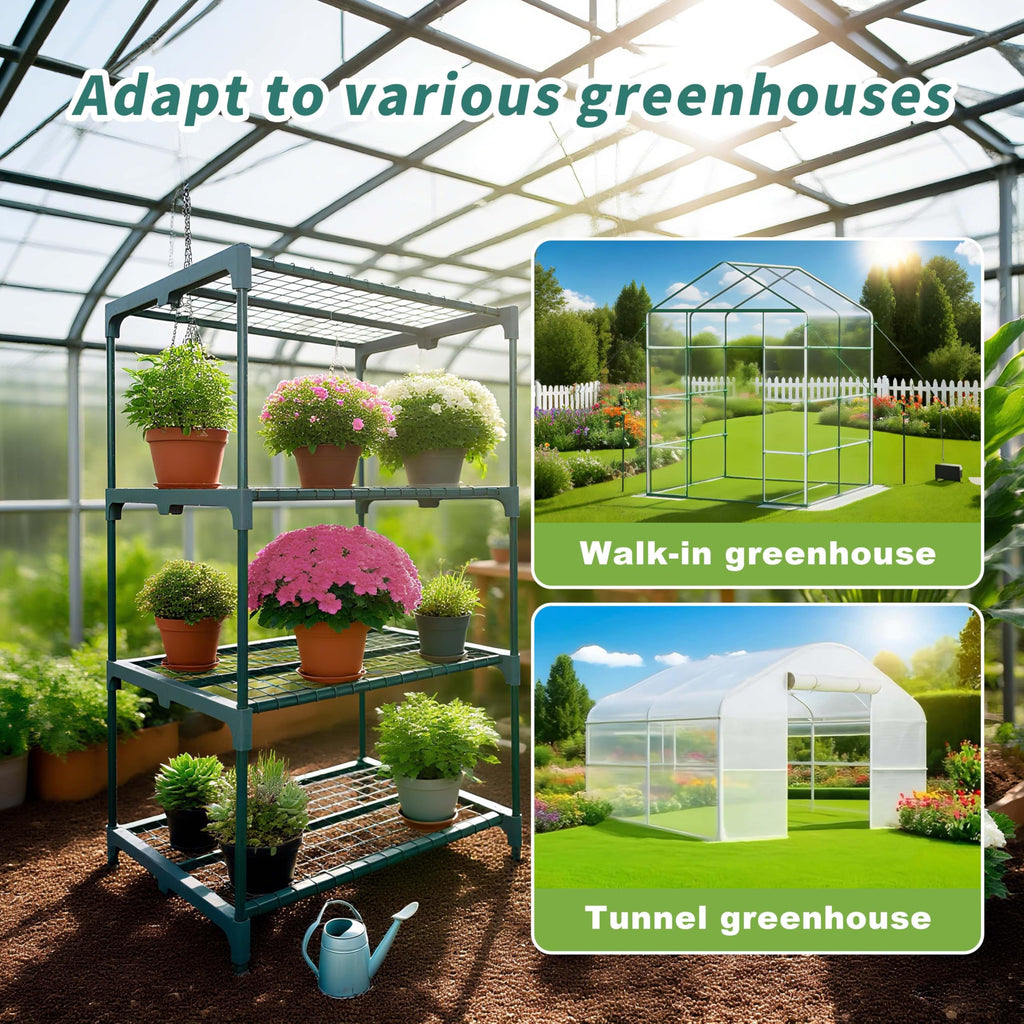 2 Pack Plant Stand Indoor Plant Shelf Outdoor,4 Tier Metal Plant Stands for Multiple Plant Pot Holder, Waterproof Plant Shelf for Living Room Patio Home Decor for Gardening