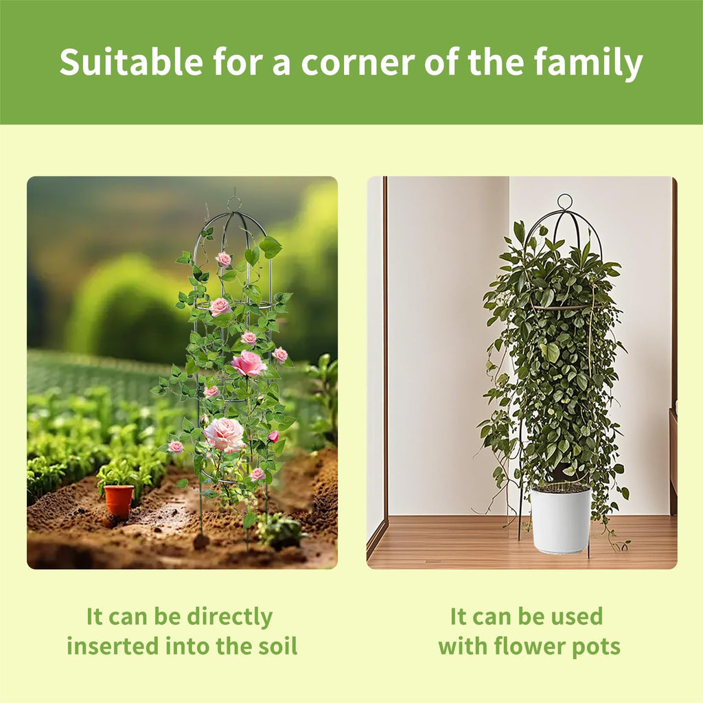 2 Pack Garden Obelisk Trellis for Climbing Plants Outdoor Tall Round Trellis for Potted Plants Indoor Climbing Vine Rose Clematis Vegetable Cucumber Supports, Lightweight