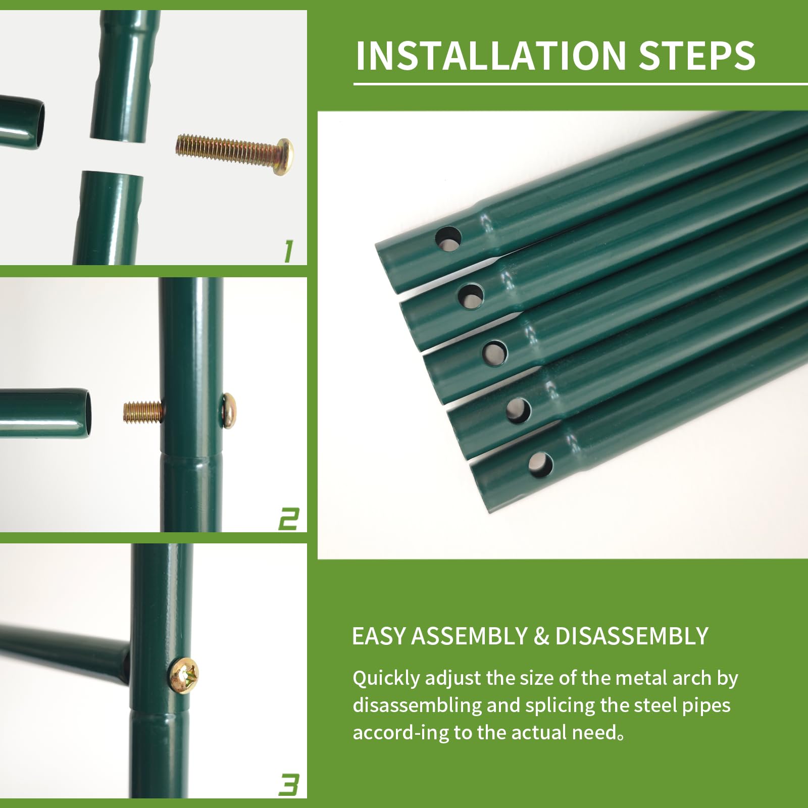 Thickened Metal Garden Arch with Base for Climbing Plants Outdoor, Garden Arbors and Arches, Wedding Arch Frame Archway, Halloween Christmas Party Decoration